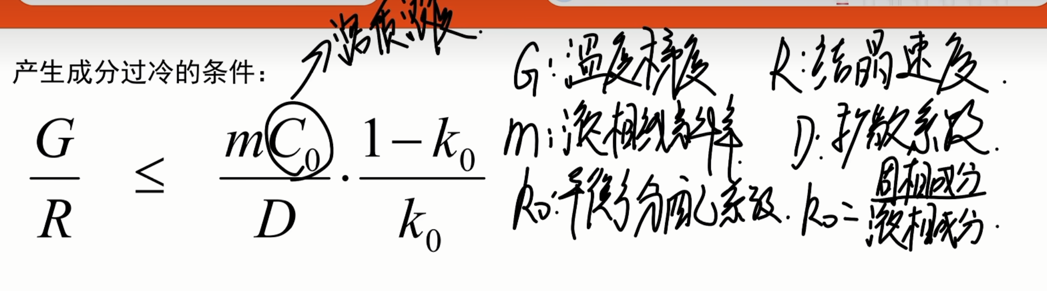 成分过冷条件