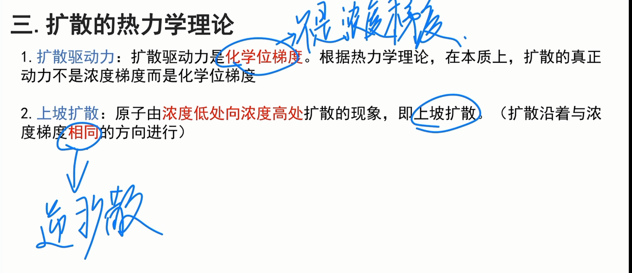 扩散的热力学理论